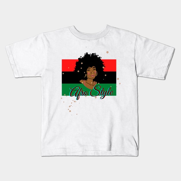 Afro-modern representation of the black community Kids T-Shirt by JENNEFTRUST